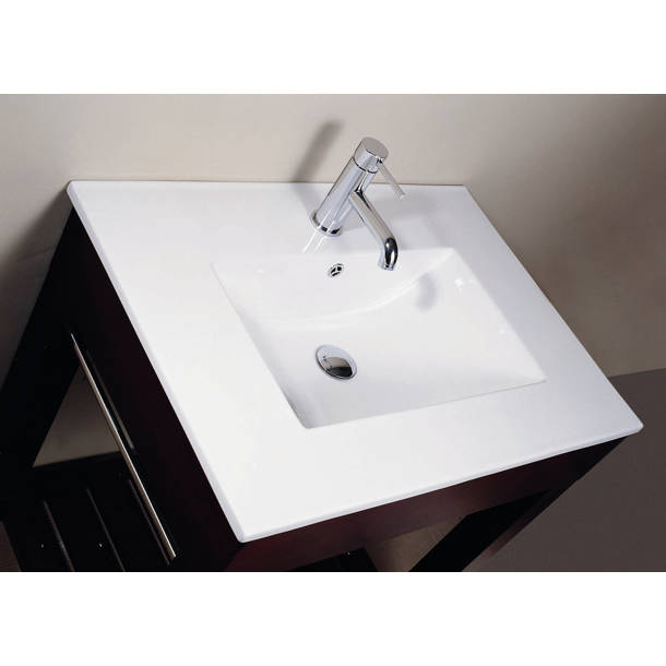 25'' Single Vanity Top with Sink and 3 Faucet Holes Wayfair